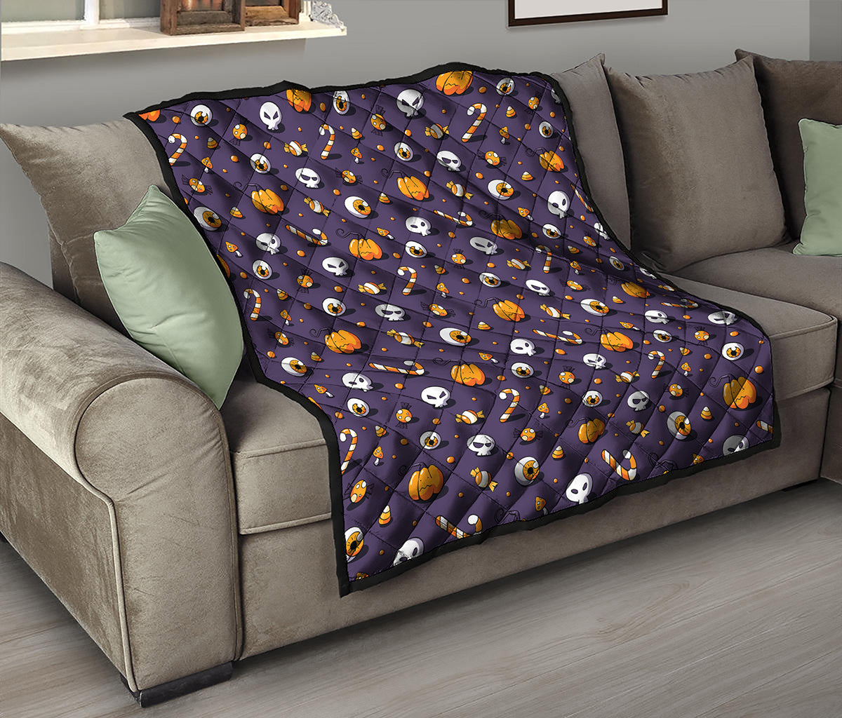 Halloween Eyeball Pattern Print Quilt
