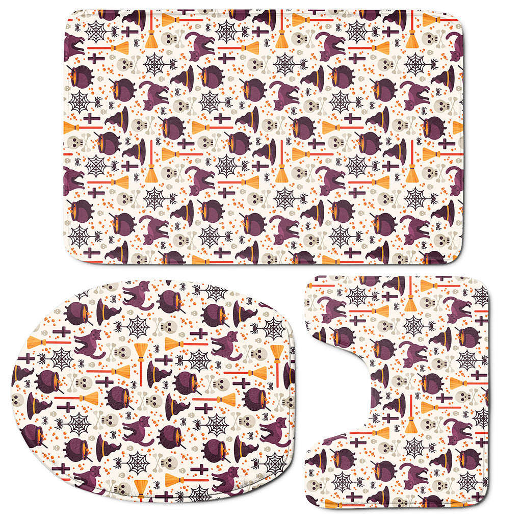 Halloween Festival Pattern Print 3 Piece Bath Mat Set