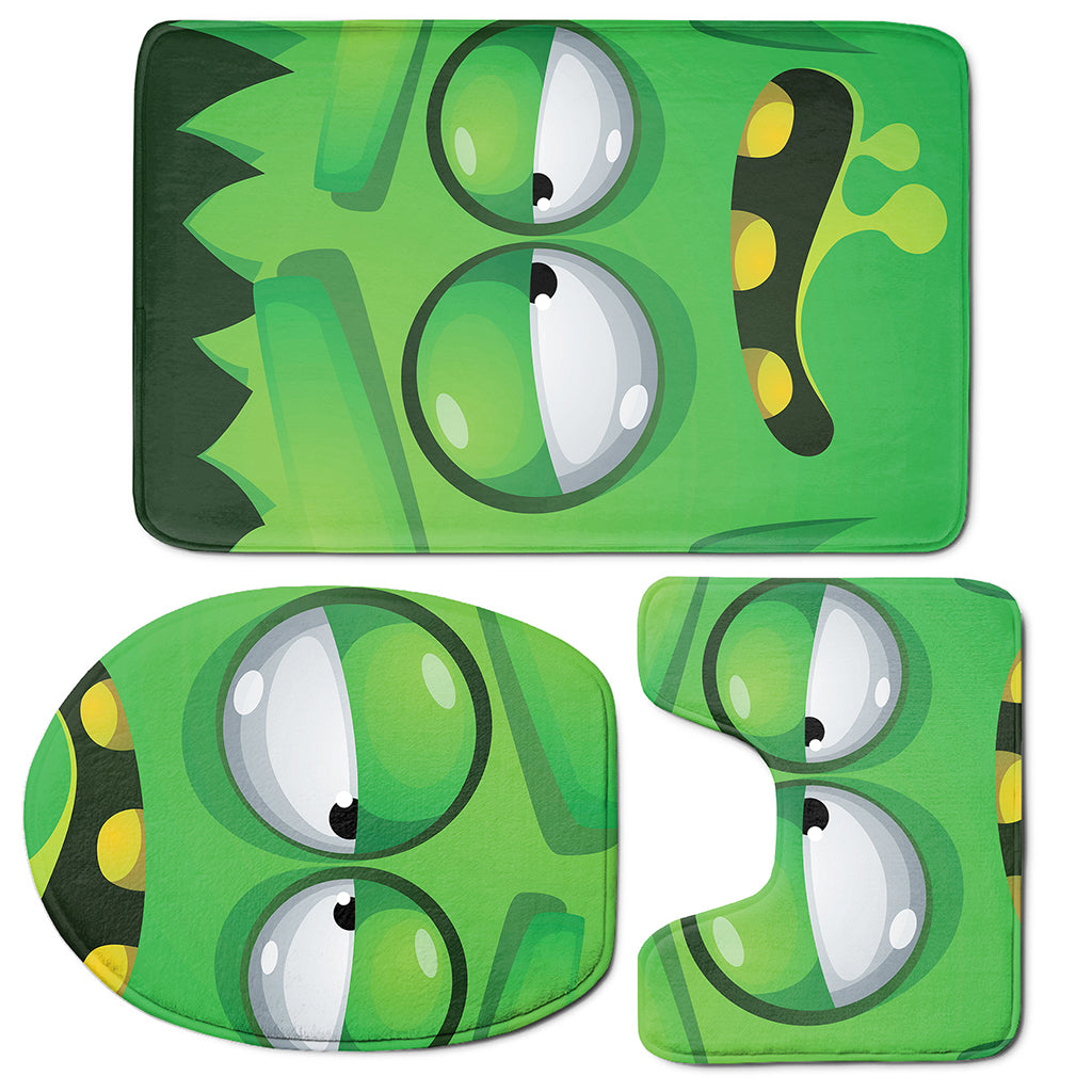 Halloween Frankenstein Face Print 3 Piece Bath Mat Set