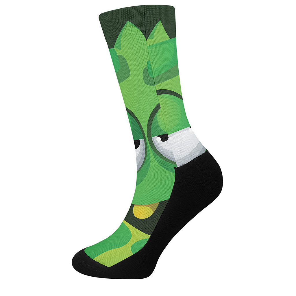 Halloween Frankenstein Face Print Crew Socks