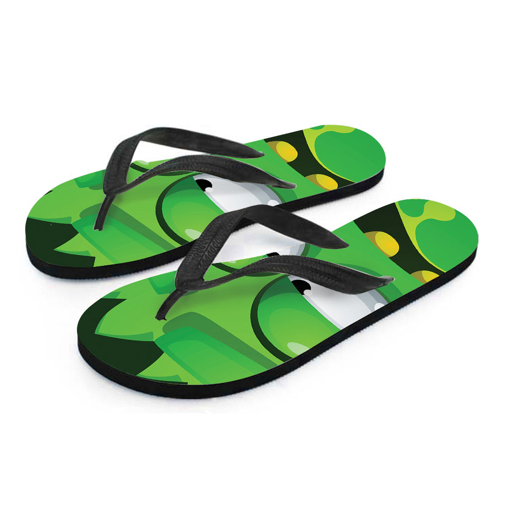 Halloween Frankenstein Face Print Flip Flops