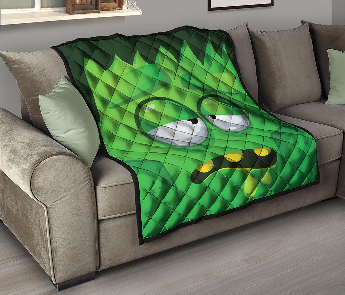 Halloween Frankenstein Face Print Quilt
