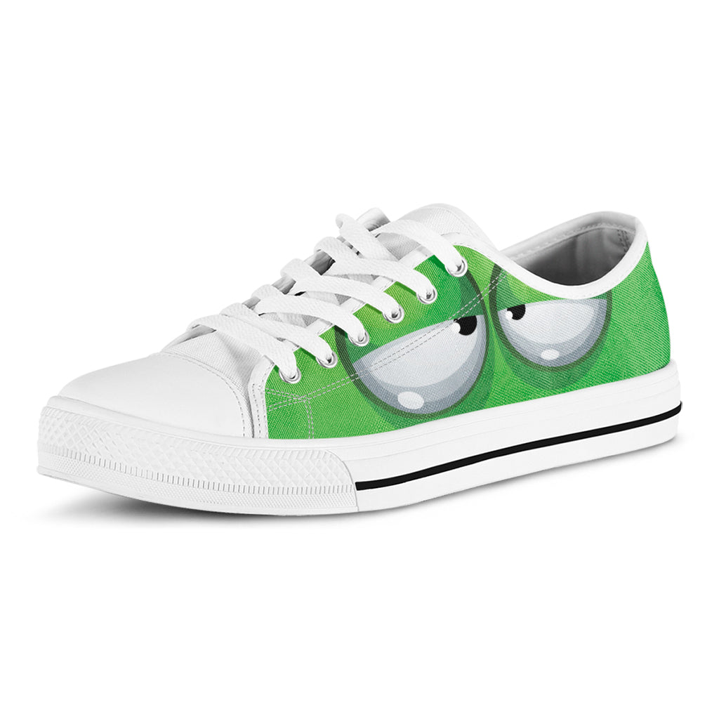 Halloween Frankenstein Face Print White Low Top Shoes