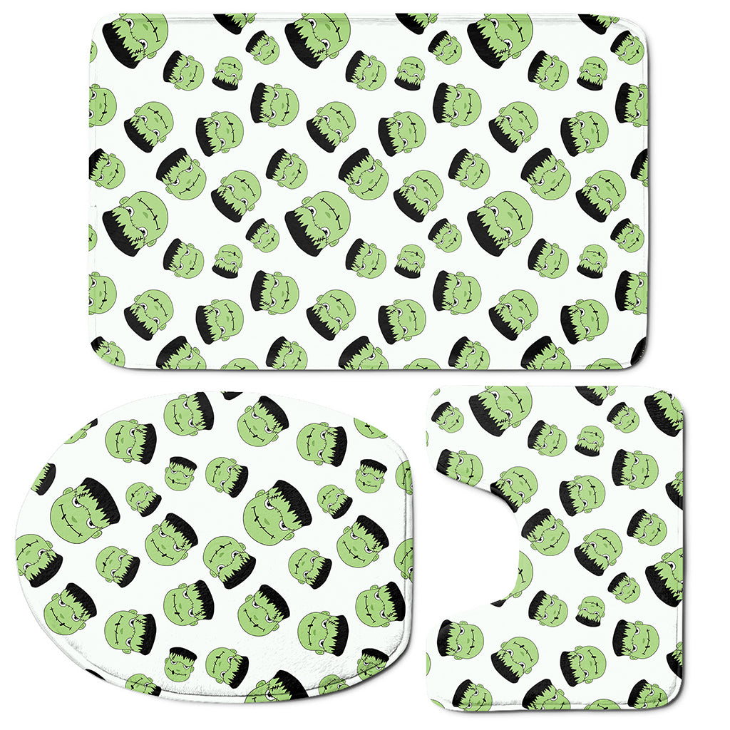 Halloween Frankenstein Pattern Print 3 Piece Bath Mat Set