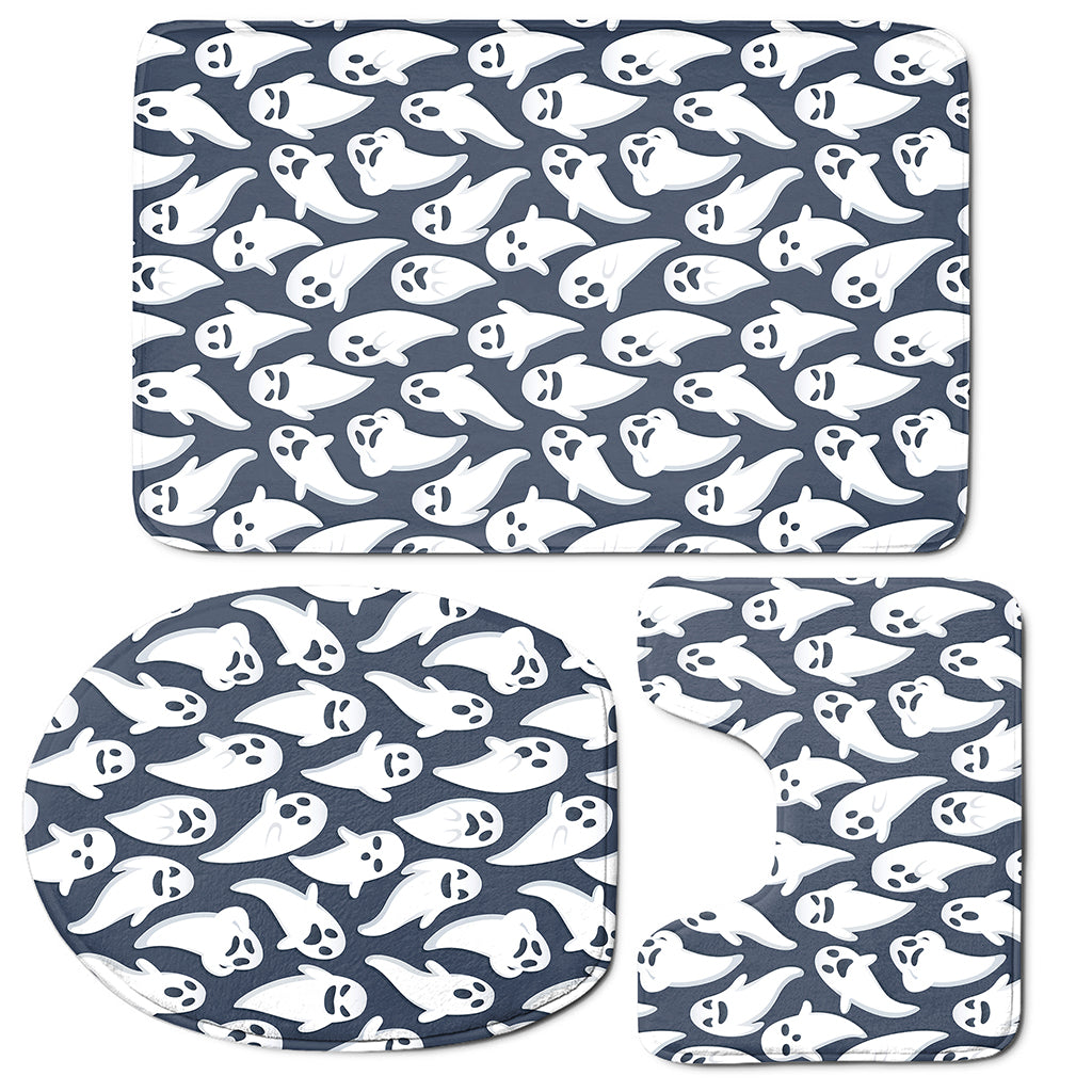 Halloween Ghost Pattern Print 3 Piece Bath Mat Set