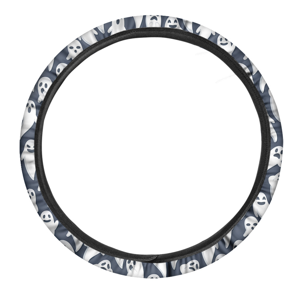 Halloween Ghost Pattern Print Car Steering Wheel Cover