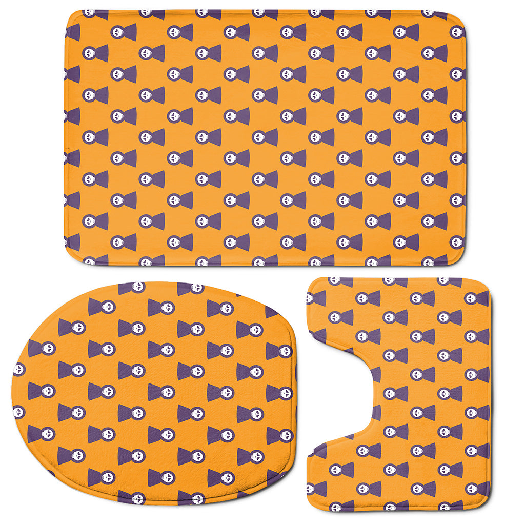 Halloween Grim Reaper Pattern Print 3 Piece Bath Mat Set