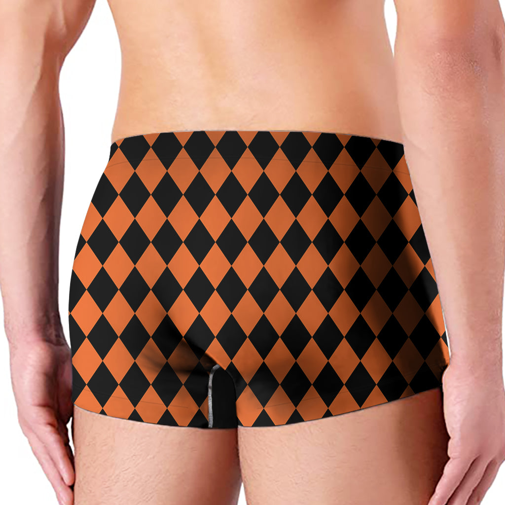 Halloween Harlequin Pattern Print Men's Boxer Briefs