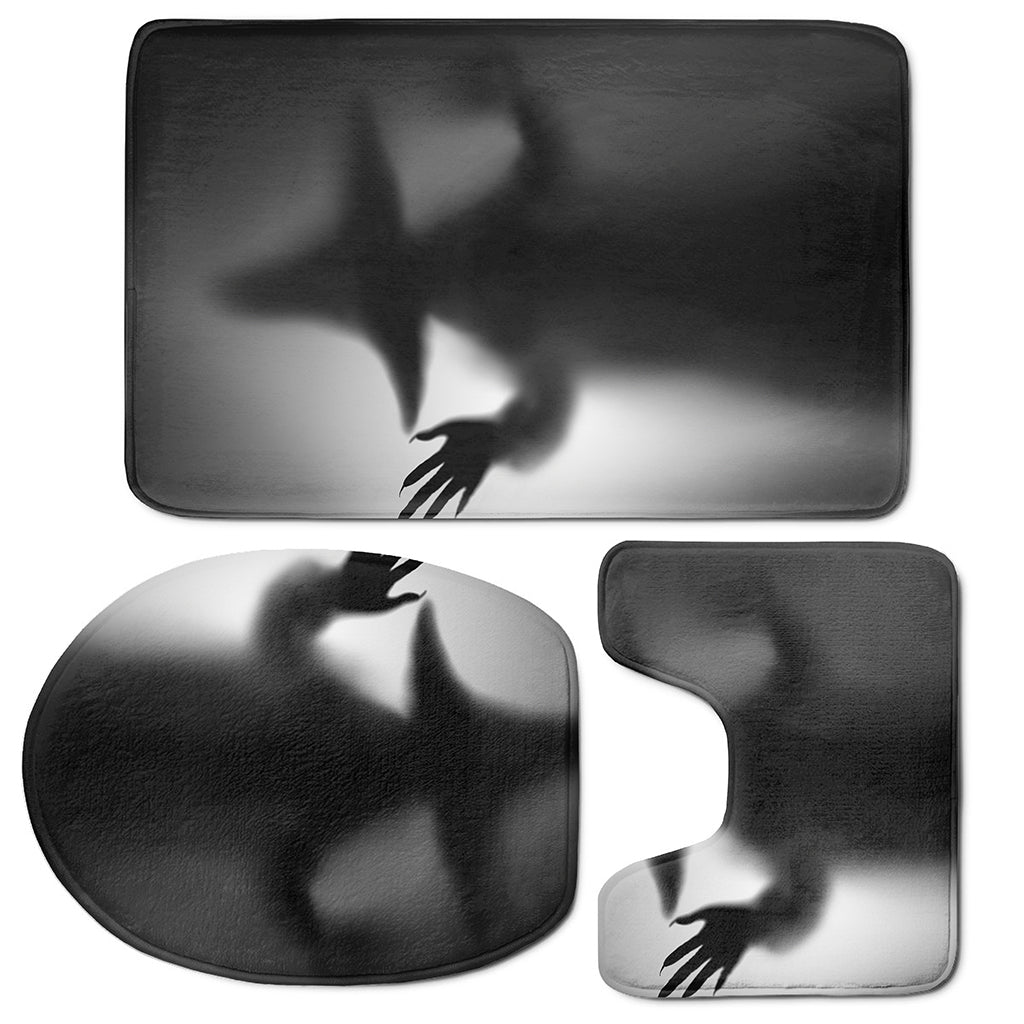 Halloween Horror Witch Print 3 Piece Bath Mat Set