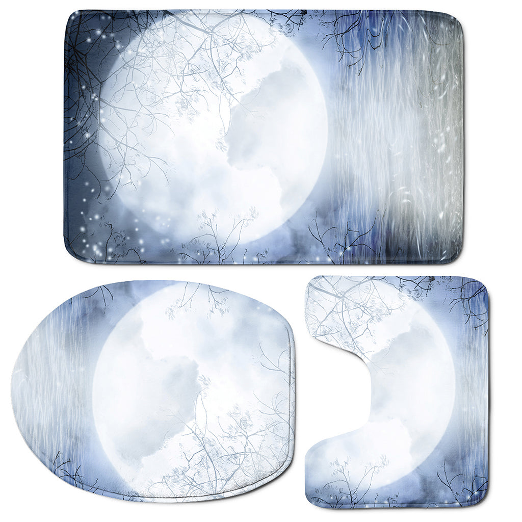 Halloween Moonlight Print 3 Piece Bath Mat Set