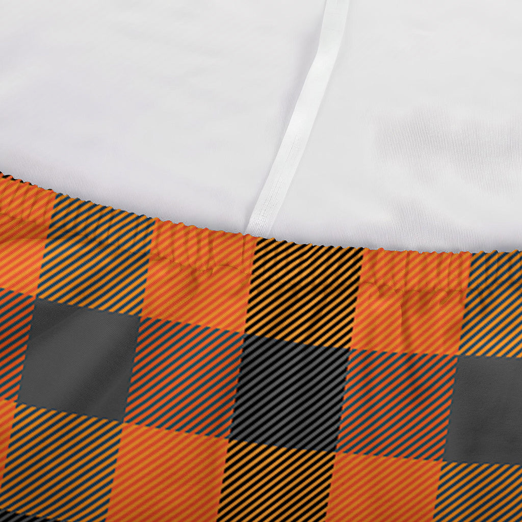 Halloween Orange Buffalo Check Print Sofa Cover