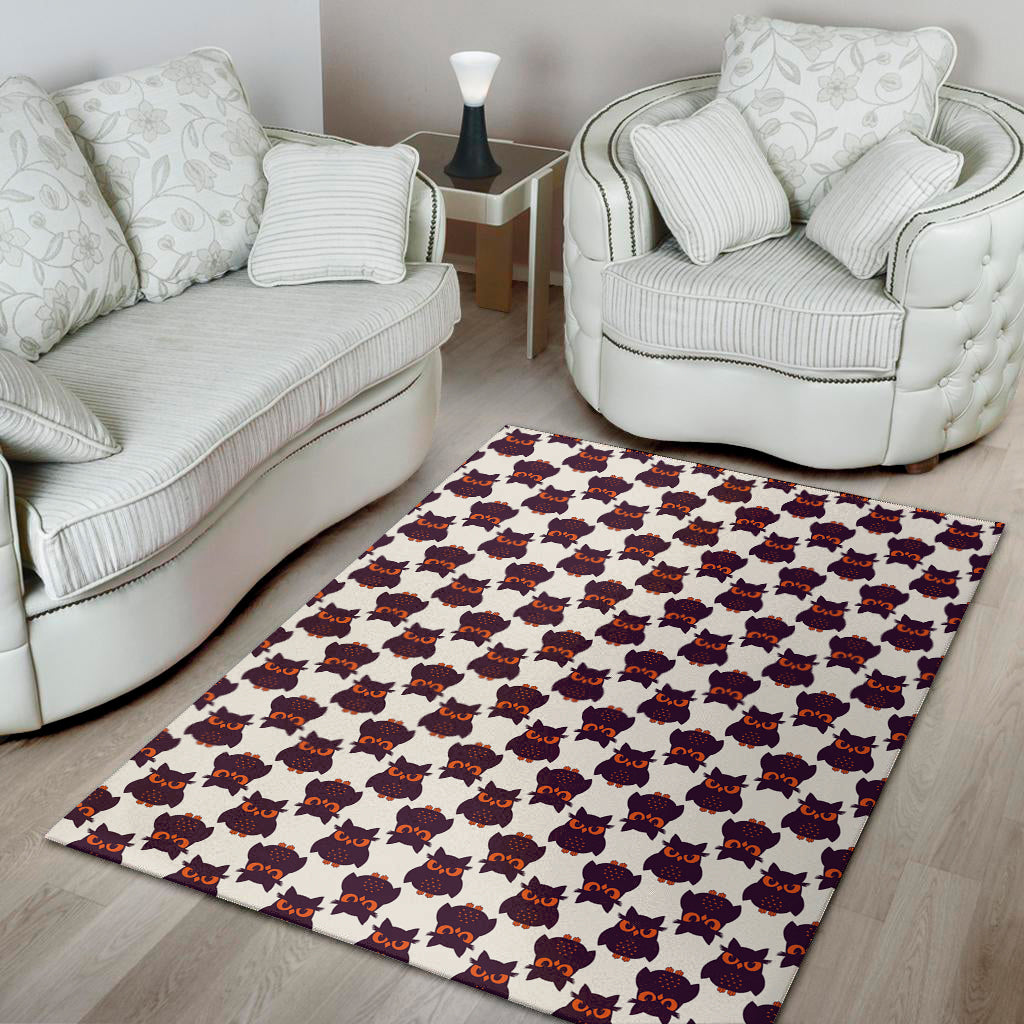 Halloween Owl Pattern Print Area Rug