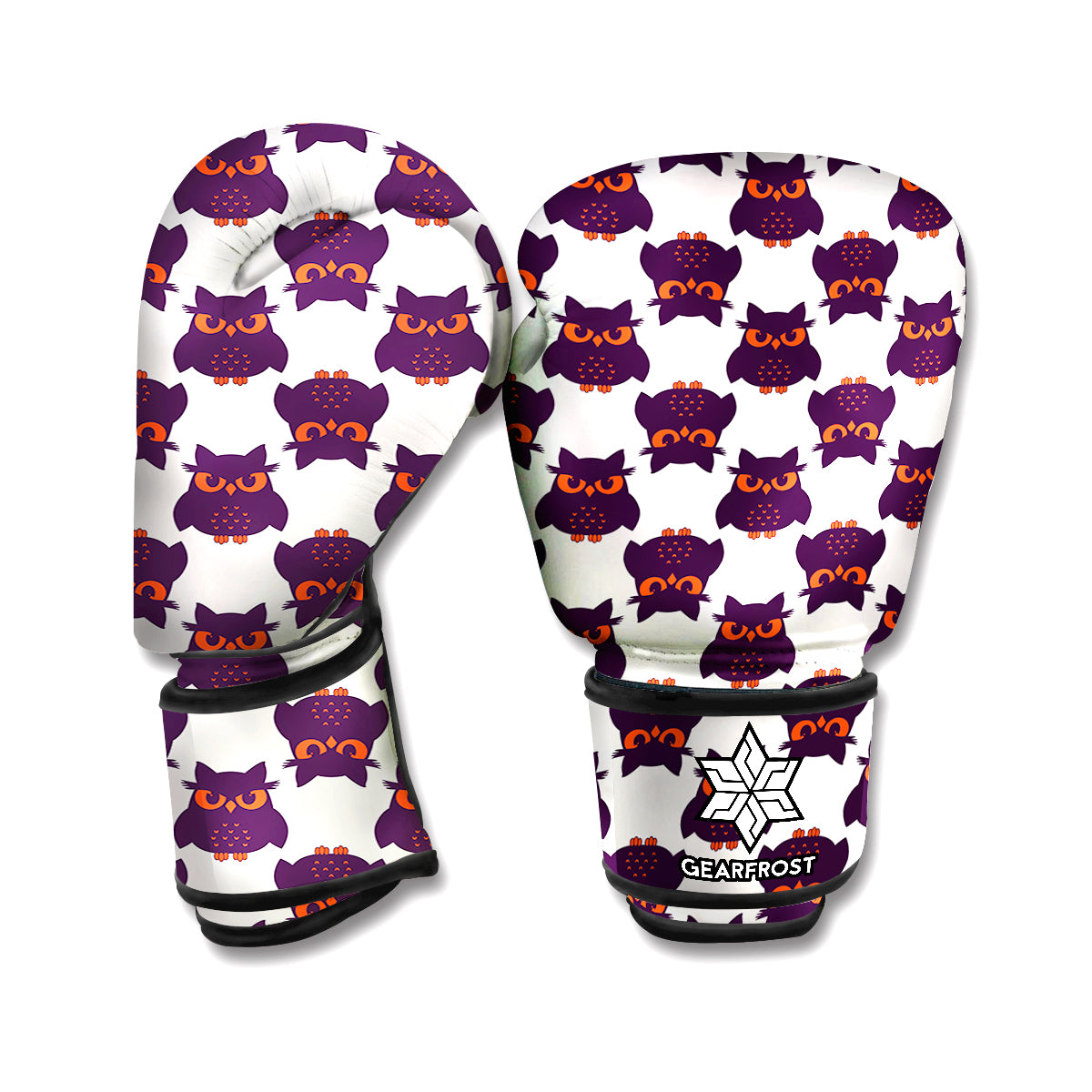 Halloween Owl Pattern Print Boxing Gloves