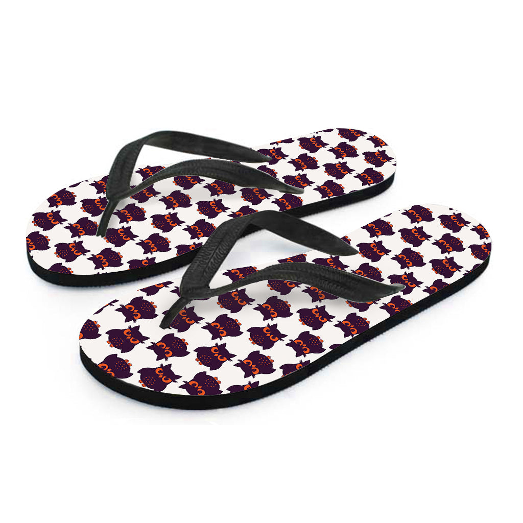 Halloween Owl Pattern Print Flip Flops