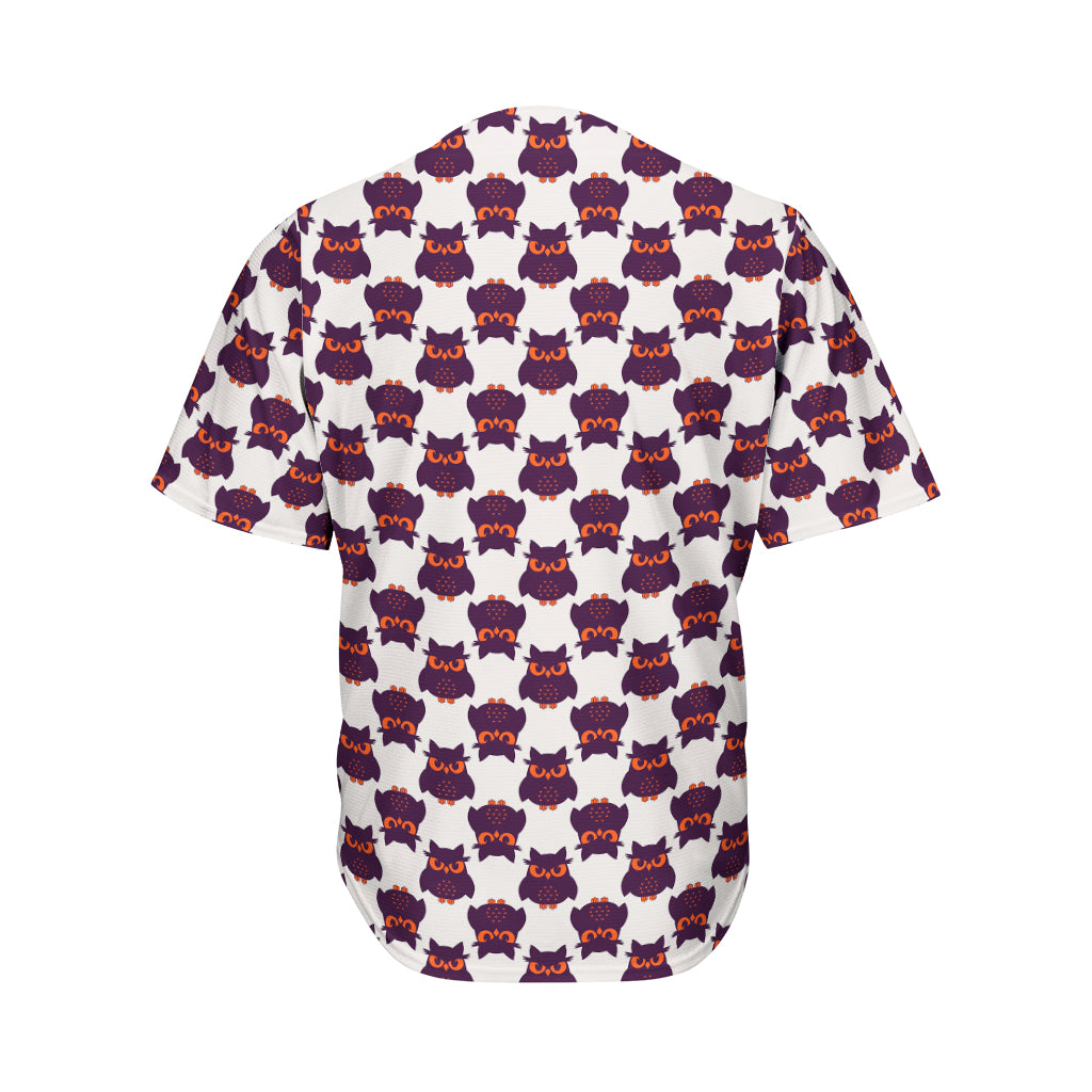 Halloween Owl Pattern Print Men's Baseball Jersey