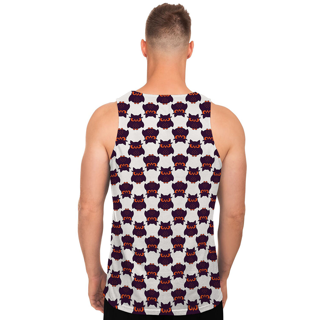Halloween Owl Pattern Print Men's Tank Top
