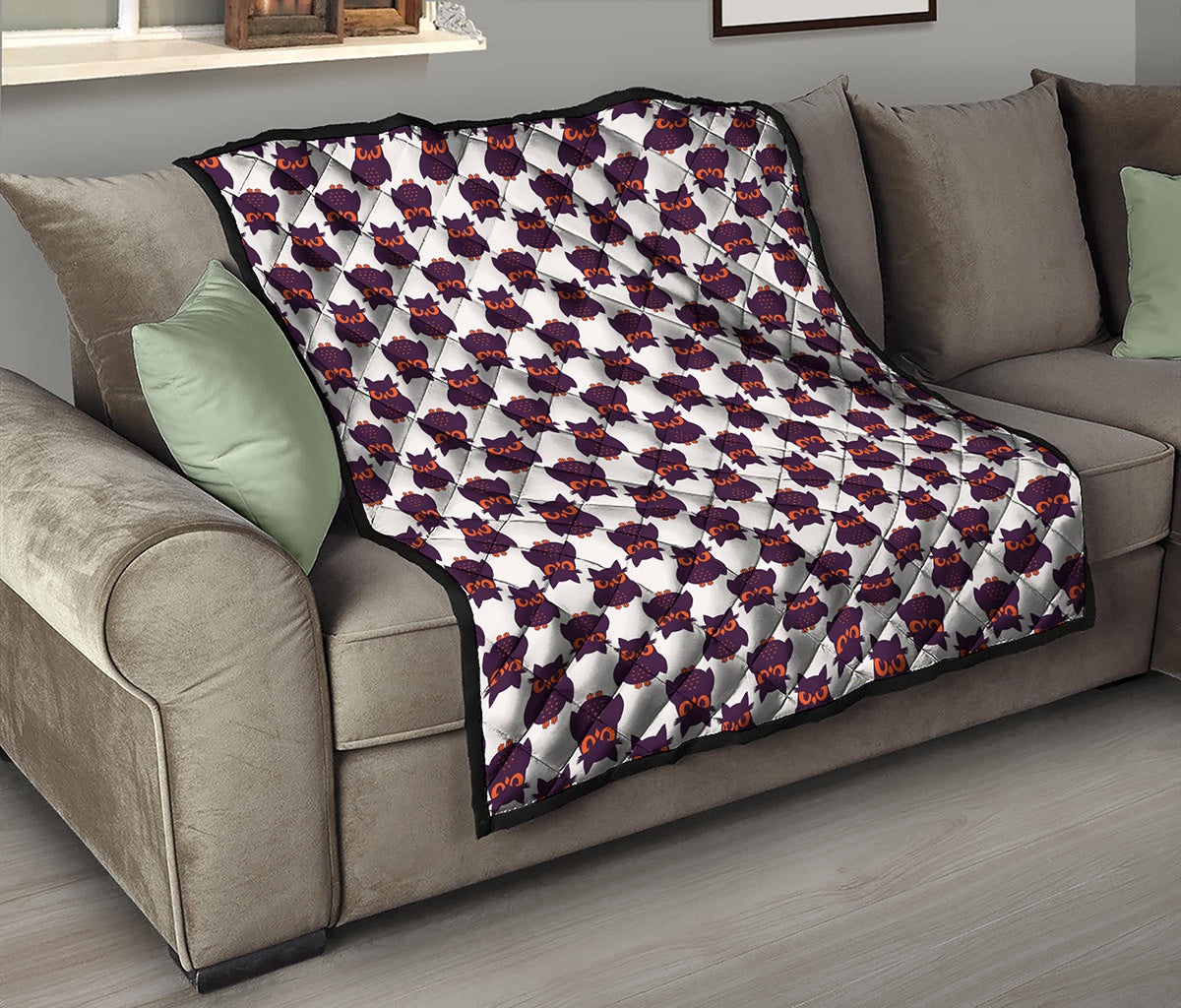 Halloween Owl Pattern Print Quilt