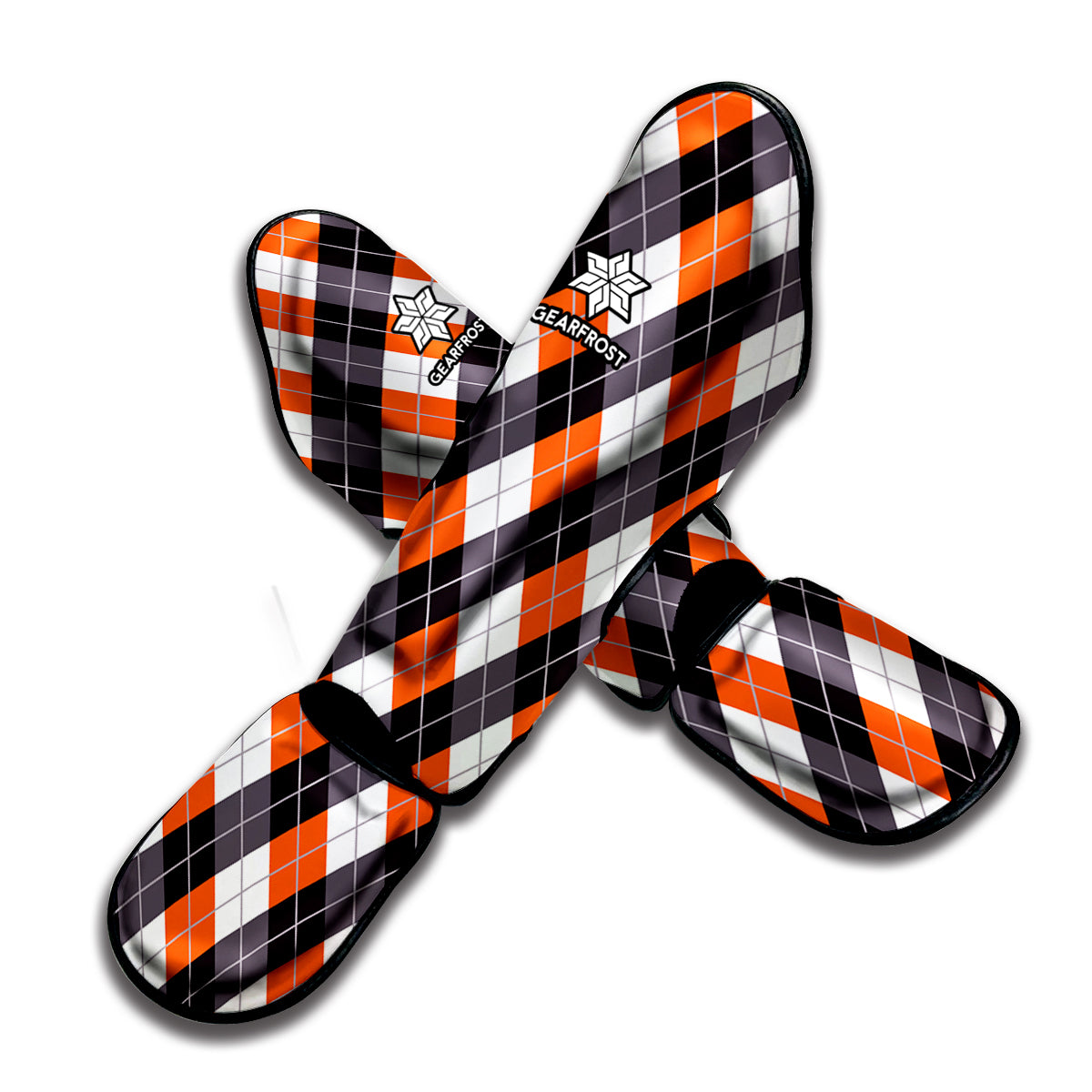 Halloween Party Argyle Pattern Print Muay Thai Shin Guard