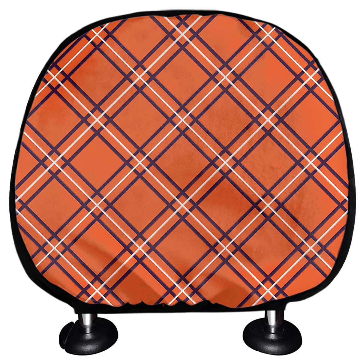 Halloween Plaid Pattern Print Car Headrest Covers