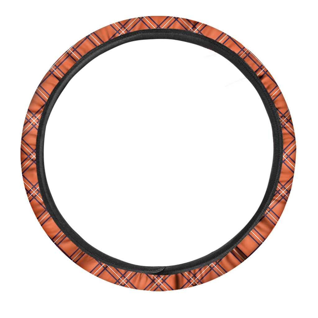 Halloween Plaid Pattern Print Car Steering Wheel Cover