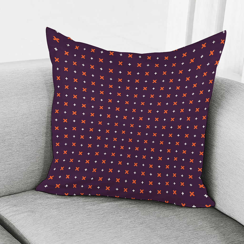 Halloween Plus And Cross Pattern Print Pillow Cover