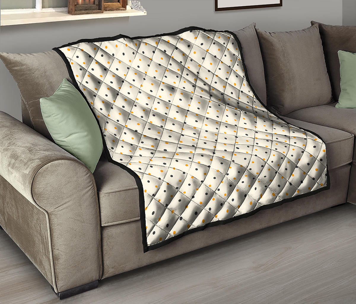 Halloween Polka Dot Pattern Print Quilt