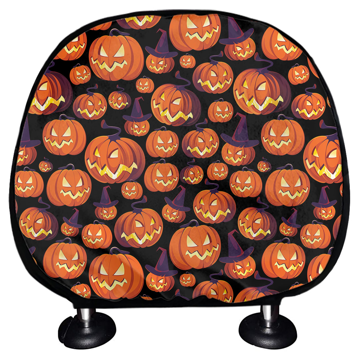 Halloween Pumpkin Witch Pattern Print Car Headrest Covers