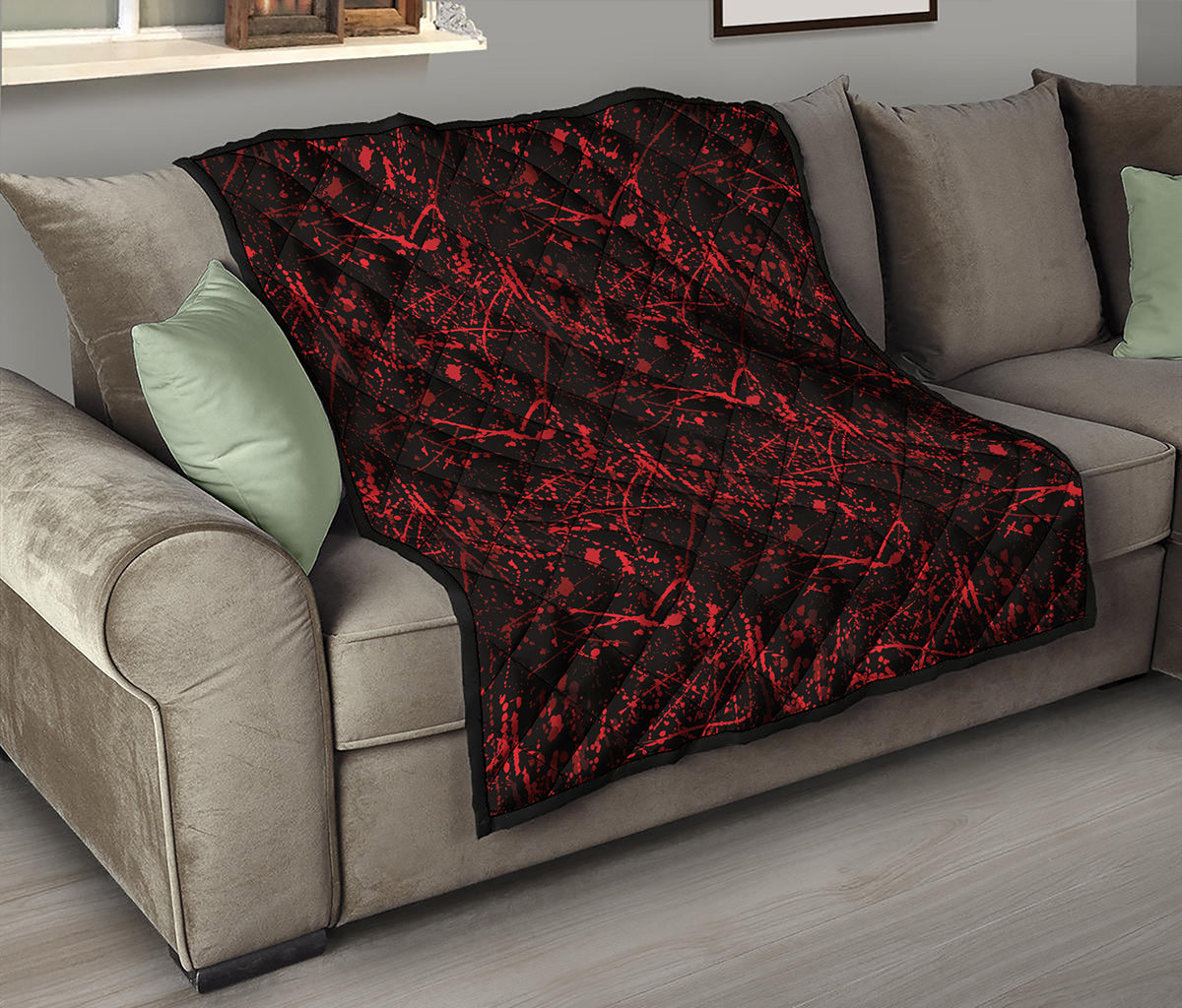 Halloween Red Blood Print Quilt