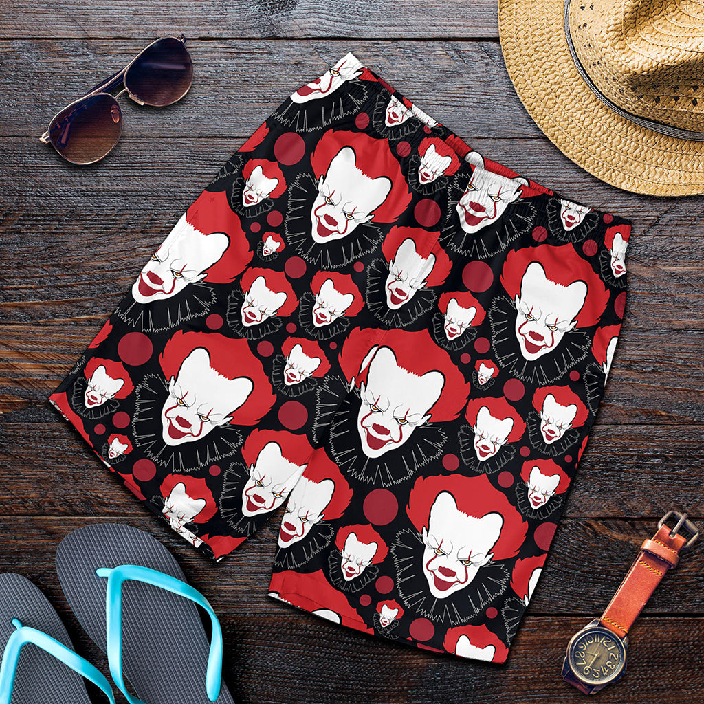 Halloween Scary Clown Pattern Print Men's Shorts