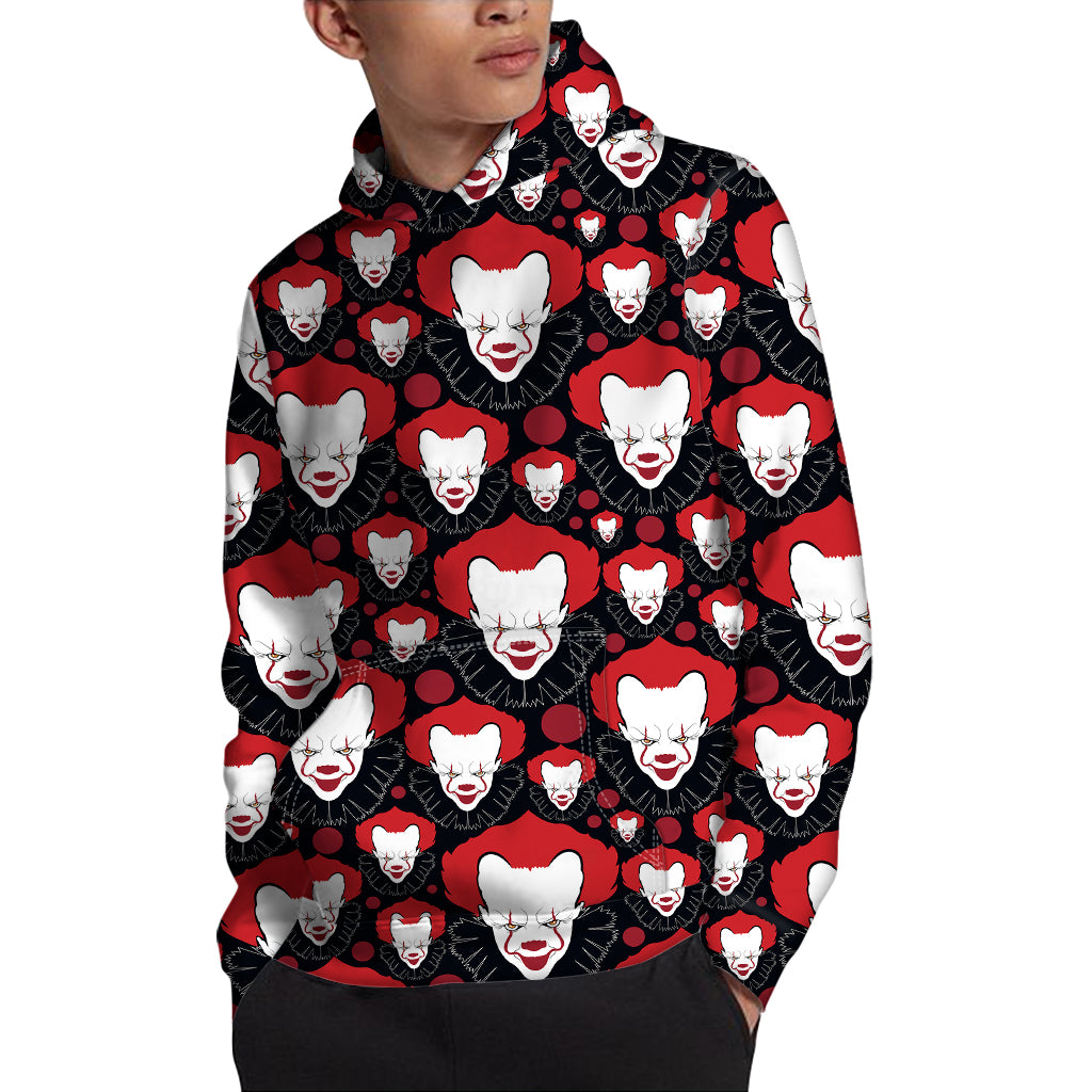 Halloween Scary Clown Pattern Print Pullover Hoodie
