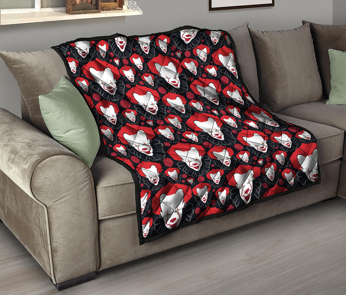 Halloween Scary Clown Pattern Print Quilt