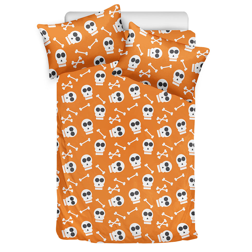 Halloween Skull Pattern Print Duvet Cover Bedding Set