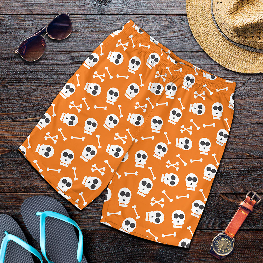 Halloween Skull Pattern Print Men's Shorts