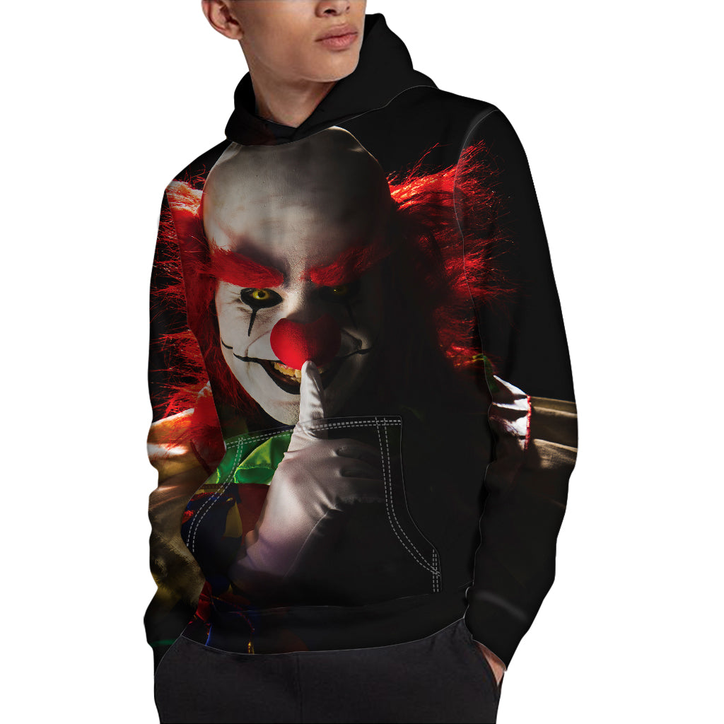 Halloween Smiling Clown Print Pullover Hoodie