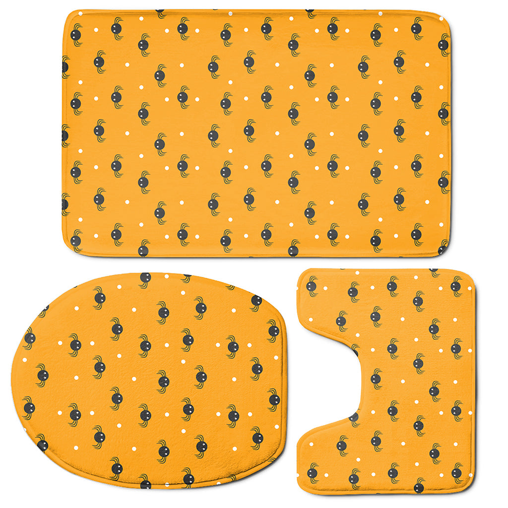 Halloween Spider Pattern Print 3 Piece Bath Mat Set