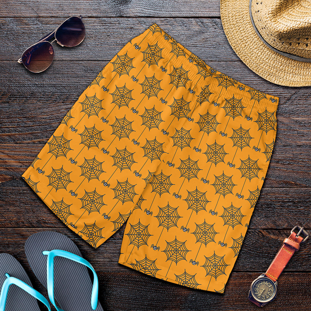 Halloween Spider Web Pattern Print Men's Shorts