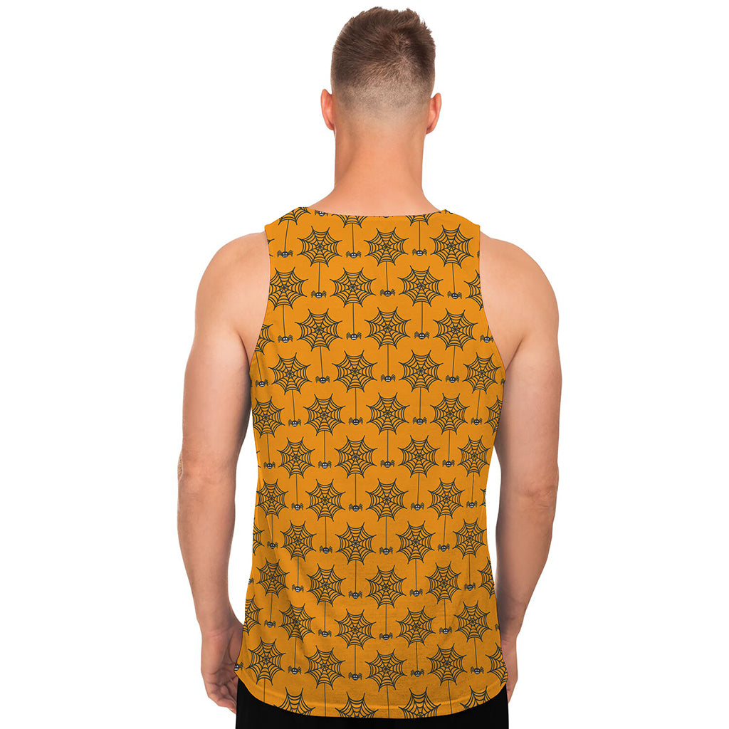 Halloween Spider Web Pattern Print Men's Tank Top