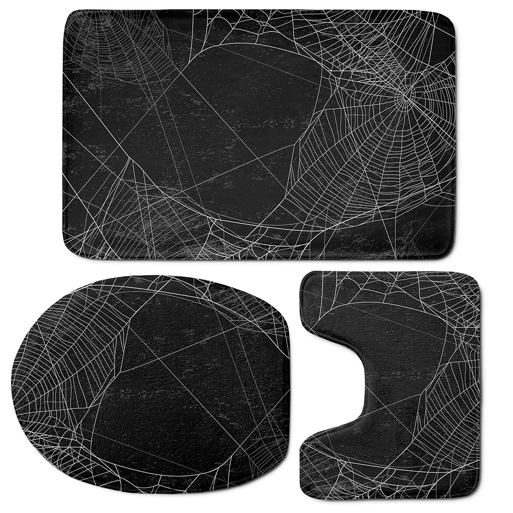 Halloween Spider Web Print 3 Piece Bath Mat Set