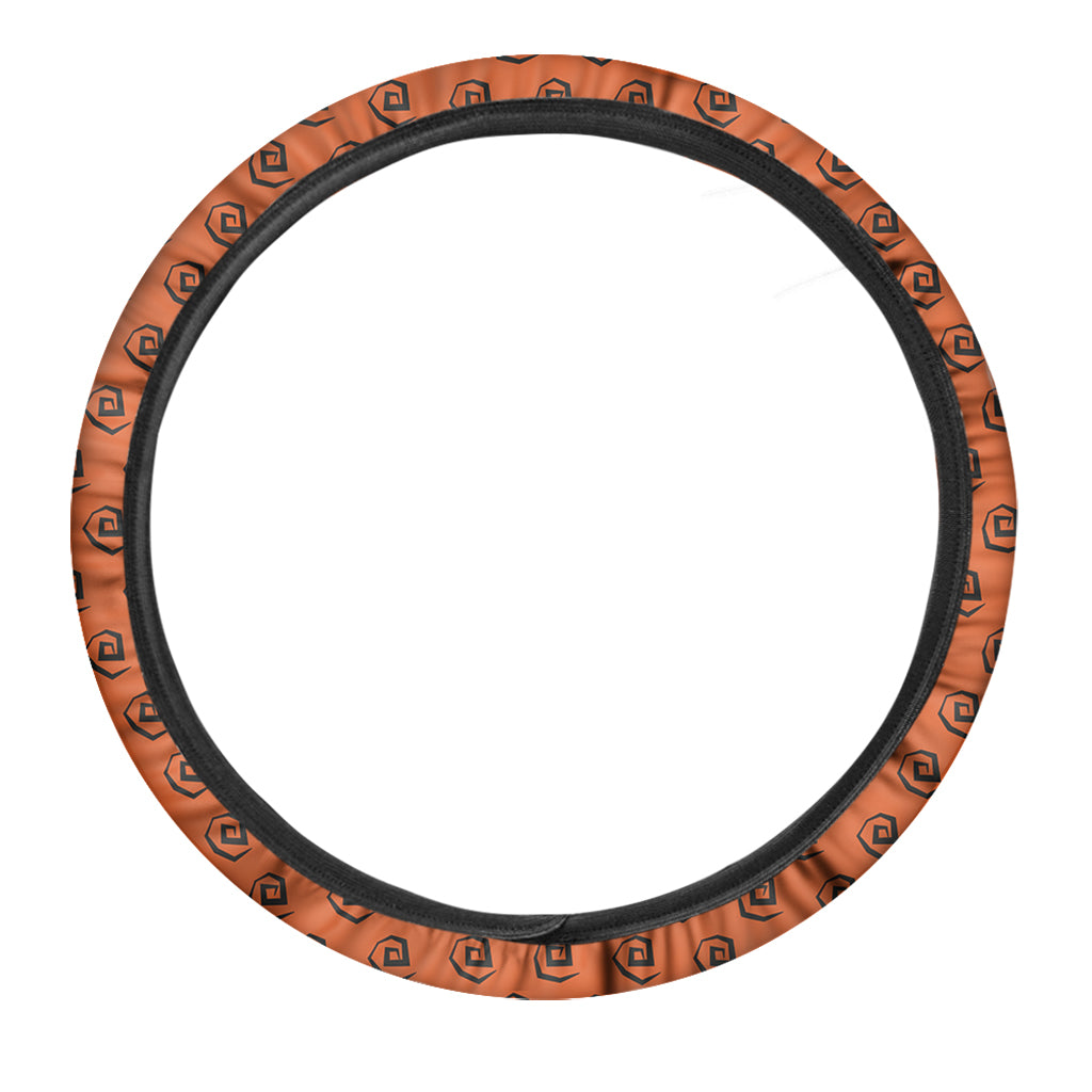 Halloween Spiral Pattern Print Car Steering Wheel Cover