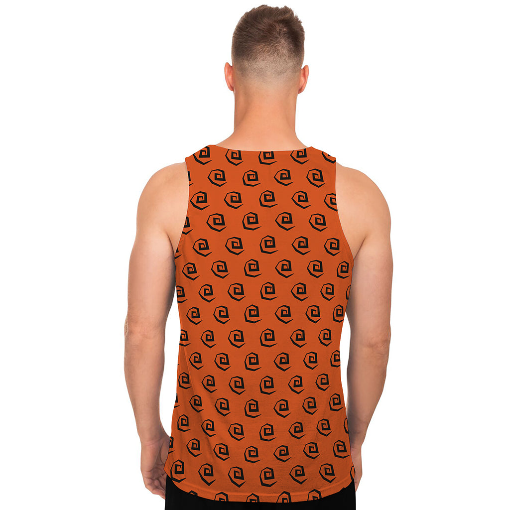 Halloween Spiral Pattern Print Men's Tank Top