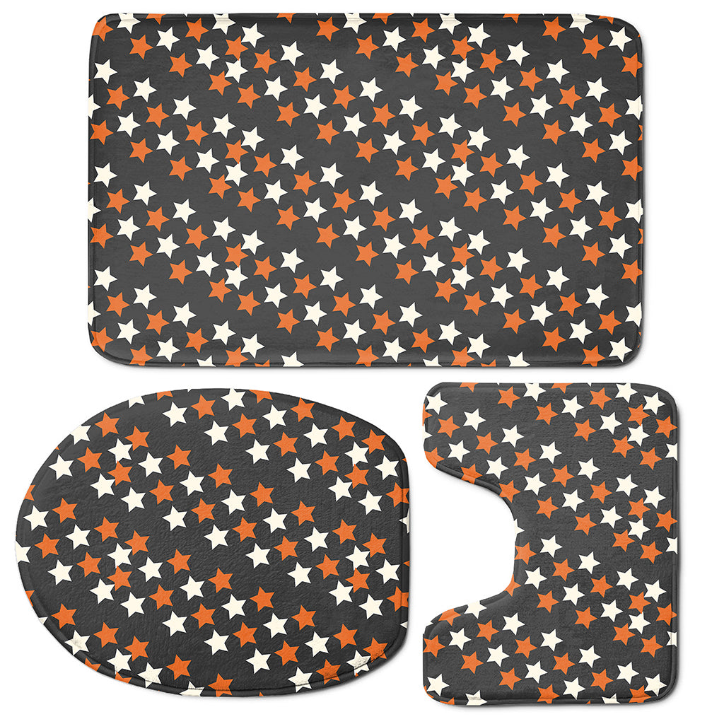Halloween Star Pattern Print 3 Piece Bath Mat Set