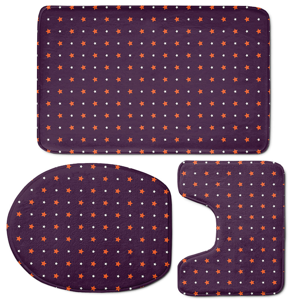 Halloween Stars Pattern Print 3 Piece Bath Mat Set