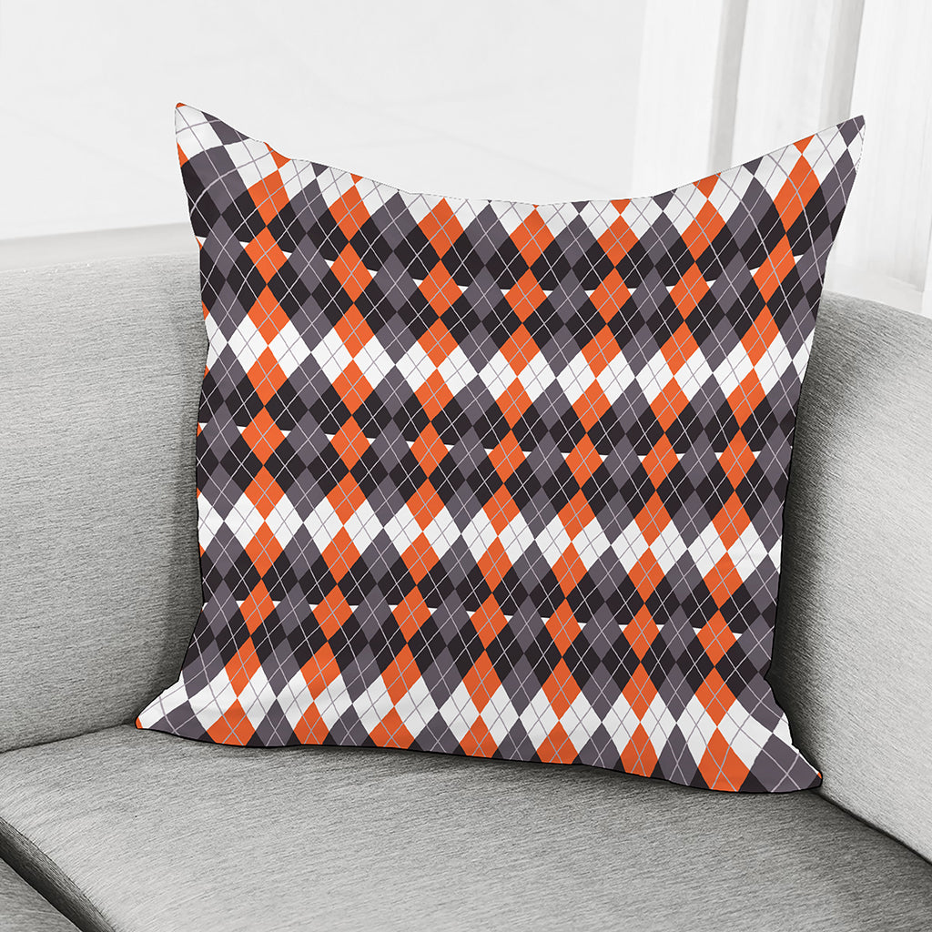 Halloween Themed Argyle Pattern Print Pillow Cover