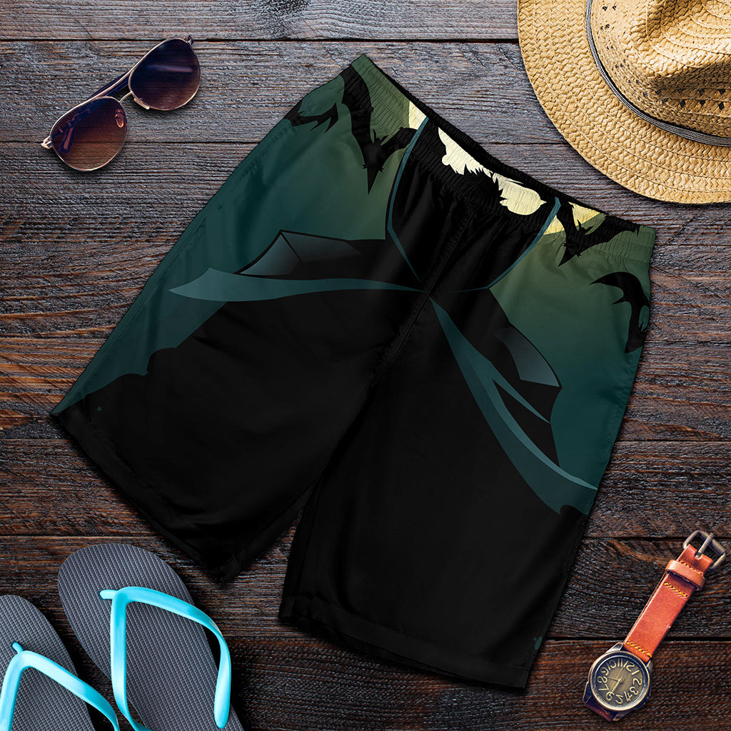 Halloween Vampire Silhouette Print Men's Shorts
