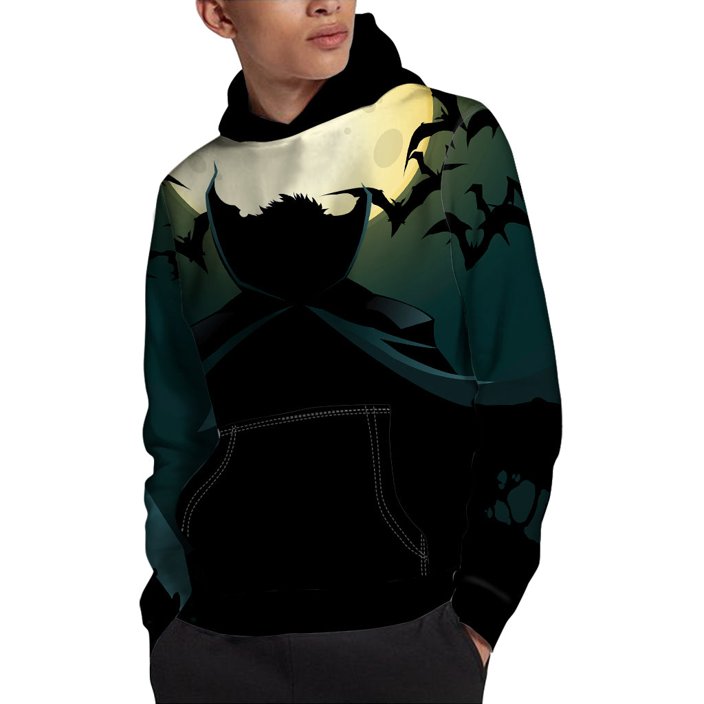 Halloween Vampire Silhouette Print Pullover Hoodie