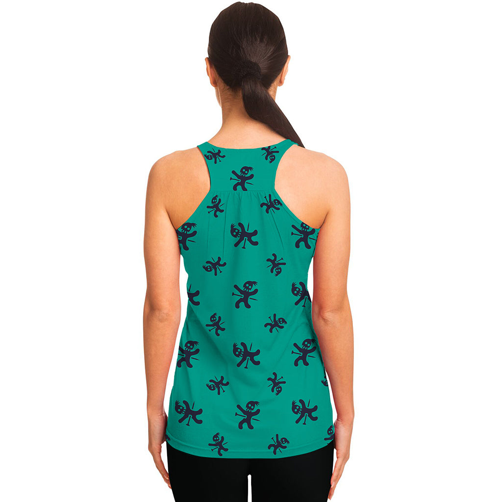 Halloween Voodoo Doll Pattern Print Women's Racerback Tank Top
