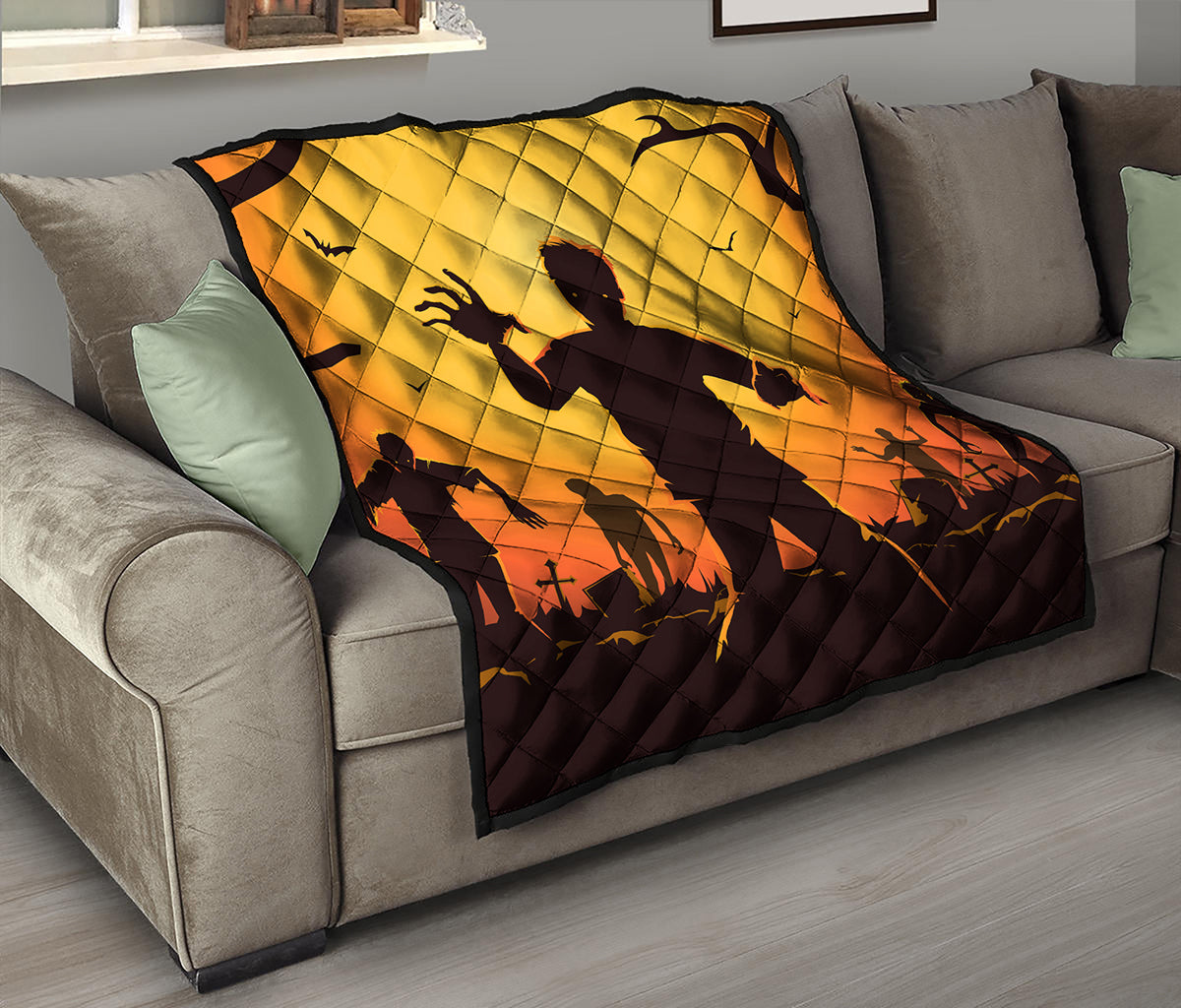 Halloween Walking Zombie Print Quilt