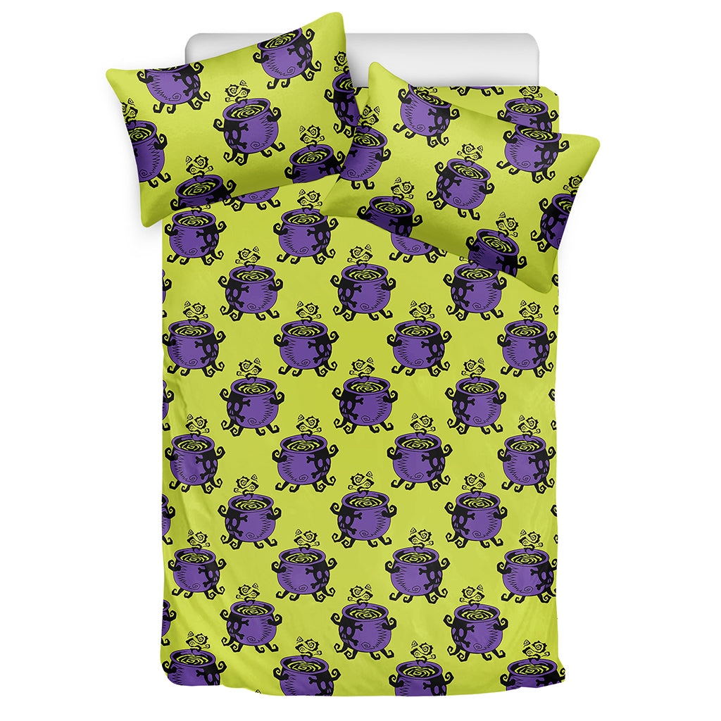Halloween Witch Cauldron Pattern Print Duvet Cover Bedding Set