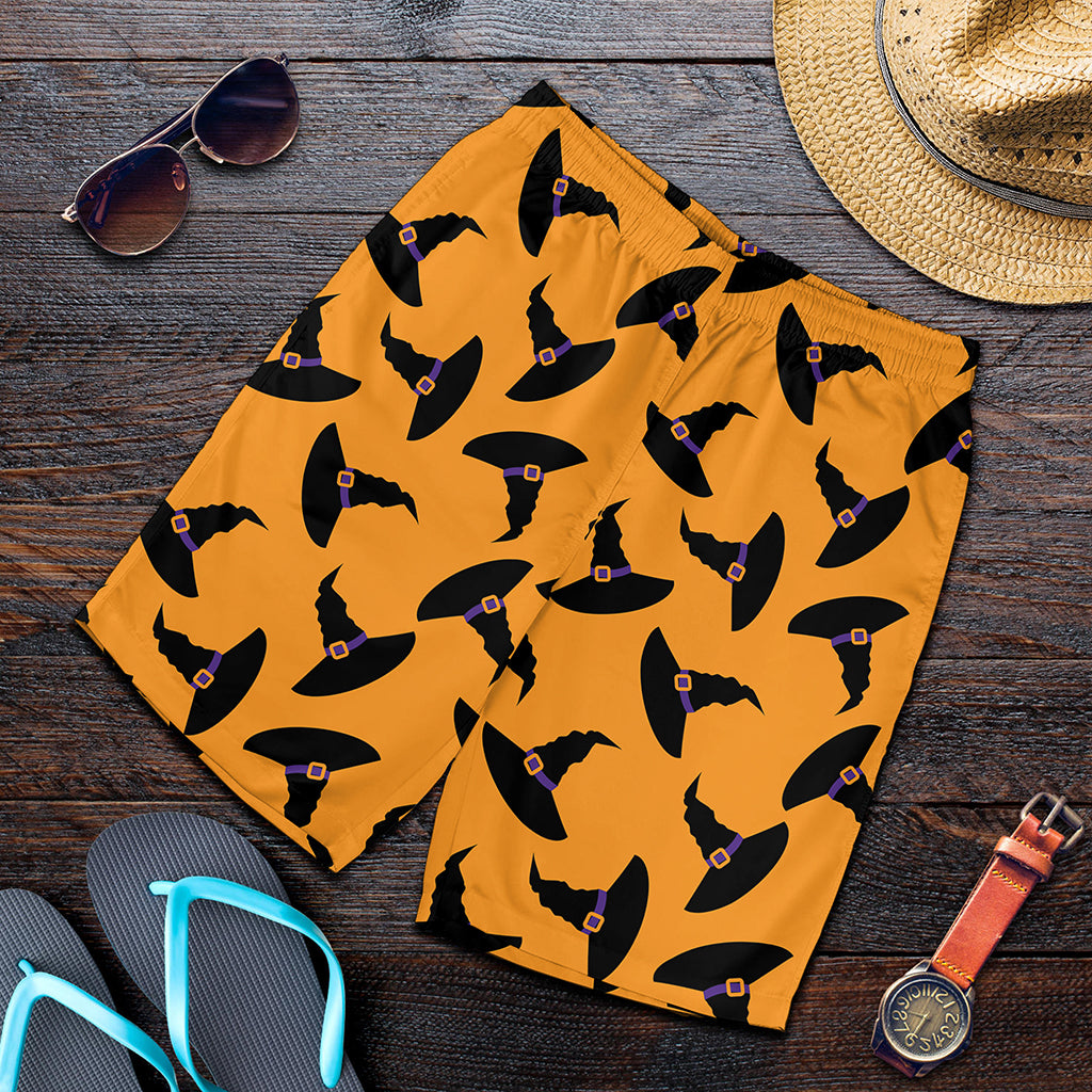 Halloween Witch Hat Pattern Print Men's Shorts