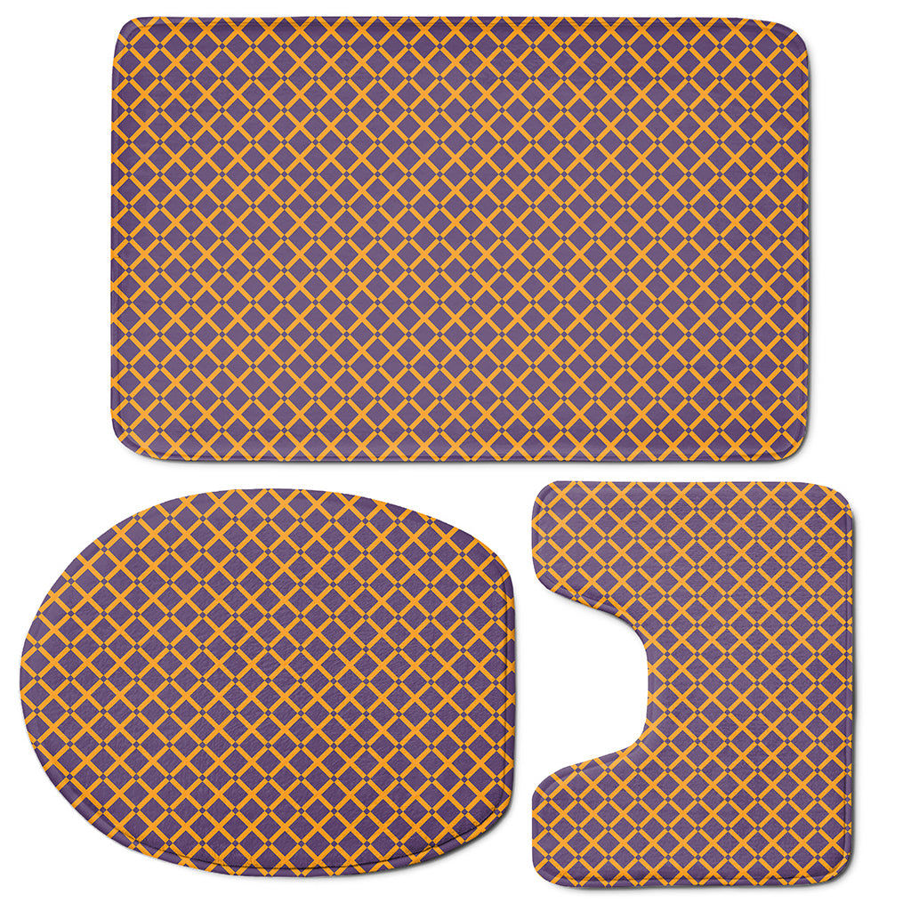 Halloween X Pattern Print 3 Piece Bath Mat Set